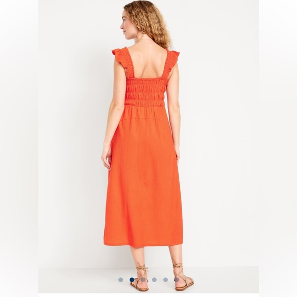 Old Navy Fit & Flare Lightweight Smocked Midi Dress L - Picture 2 of 8